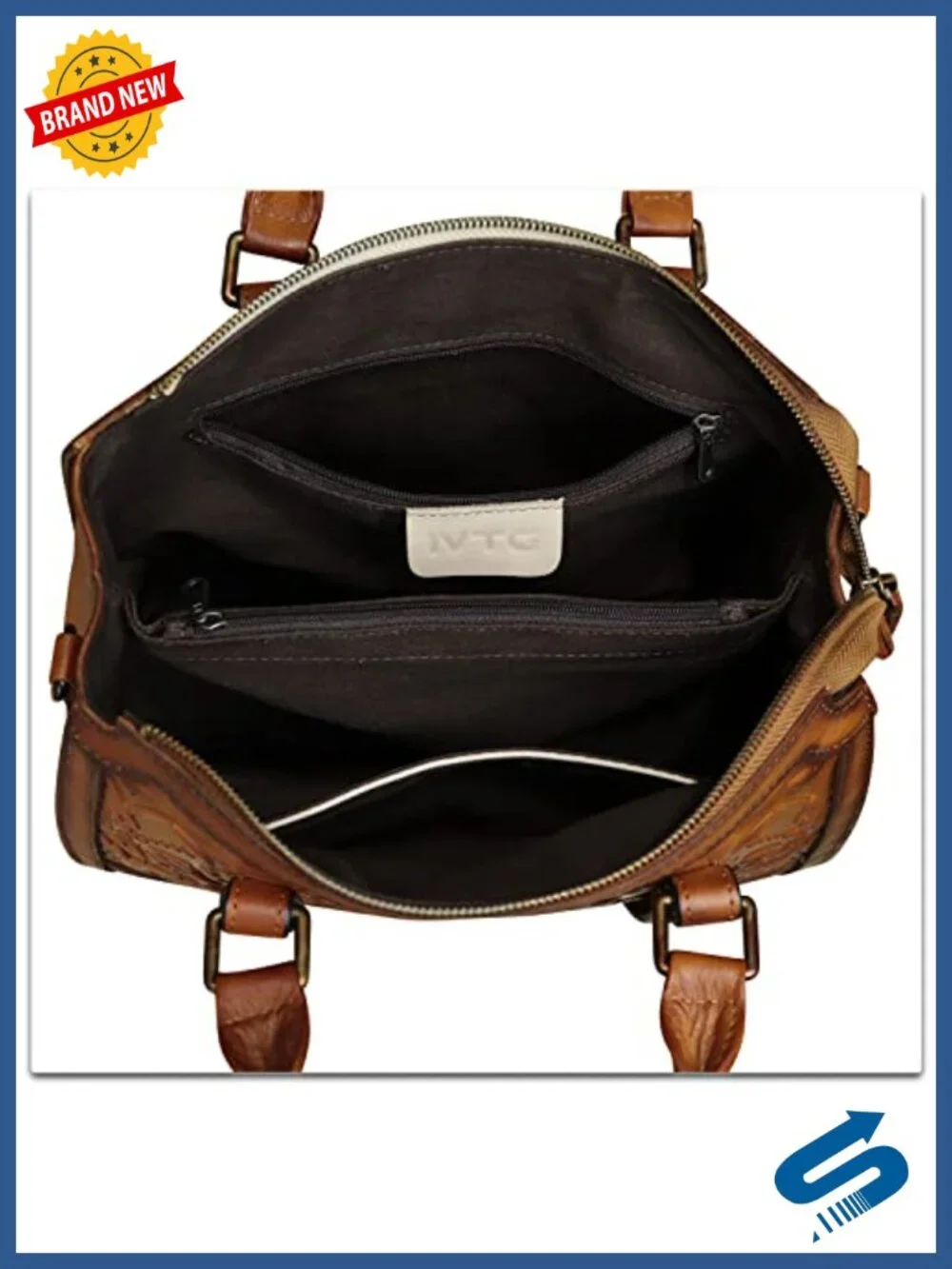 Genuine Leather Embossed Satchel Hobo Bag Crossbody Top Handle